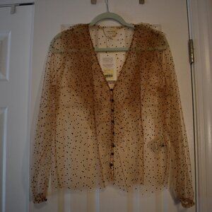 Sezane Sheer Polka Dot Top
